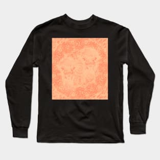 Ghostly alpacas with mandala in peach echo Long Sleeve T-Shirt